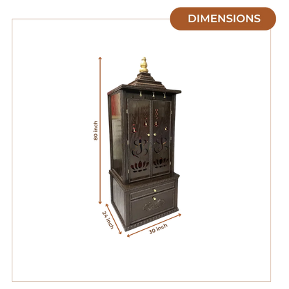 Rajdwar Teak Wood Mandap (Dark Brown) dimensions