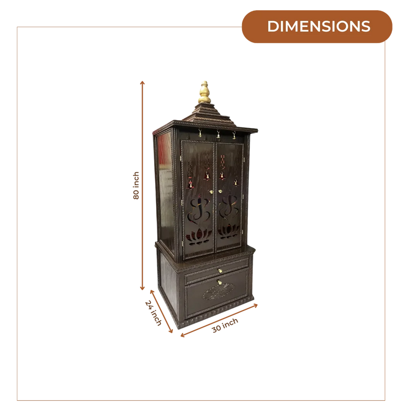 Rajdwar Teak Wood Mandap (Dark Brown) dimensions