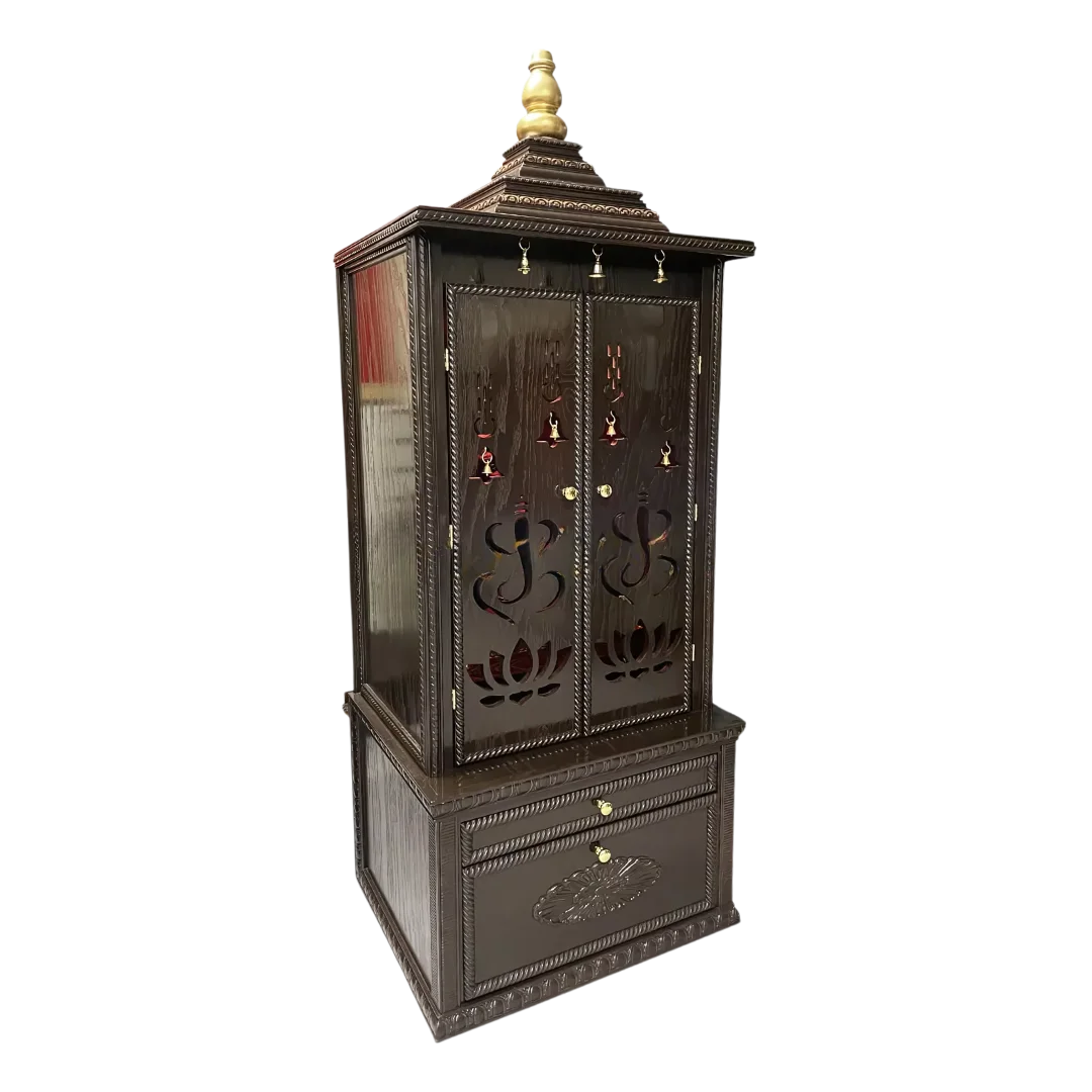 Rajdwar Teak Wood Mandap (Dark Brown) side view