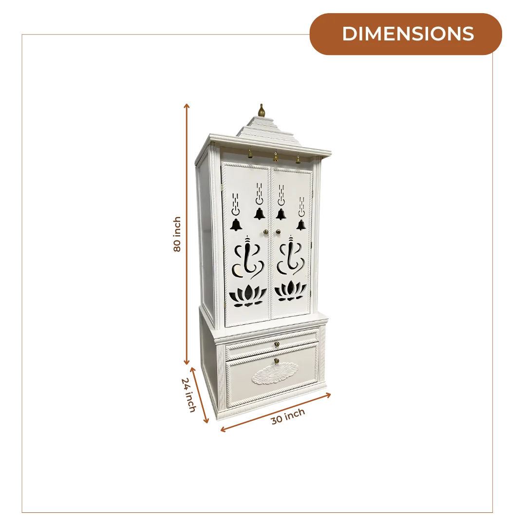 Rajdwar Teak Wood Mandap (White) dimensions