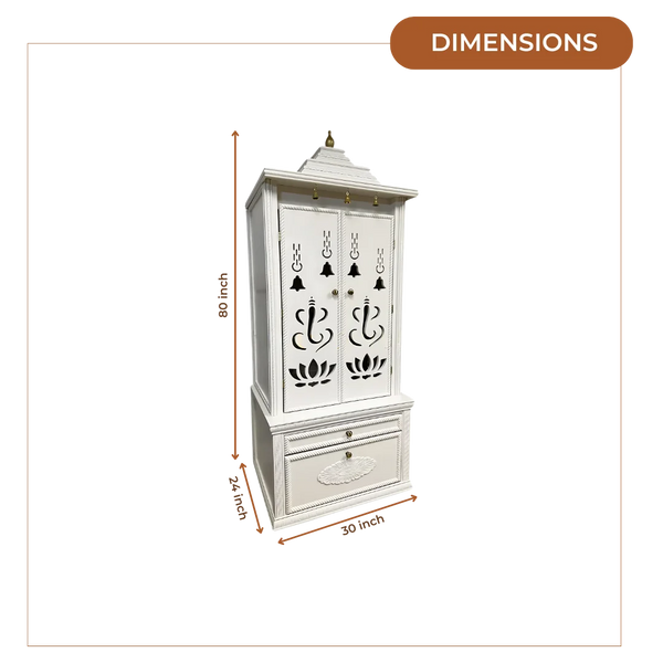Rajdwar Teak Wood Mandap (White) dimensions