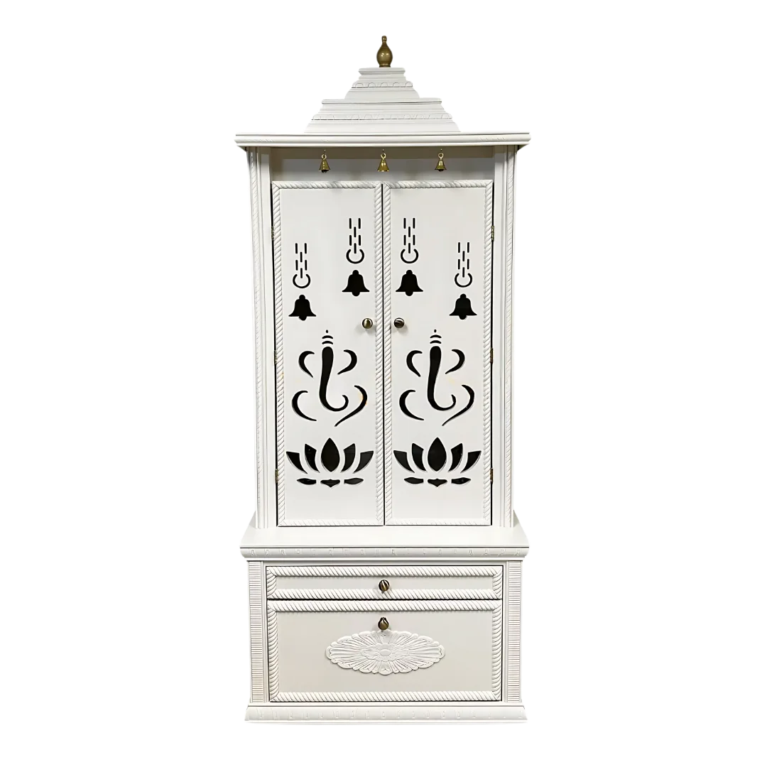 Rajdwar Teak Wood Mandap White with Door