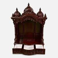  Ranganatha Teak Wood Mandap (Cherry) open drawer view