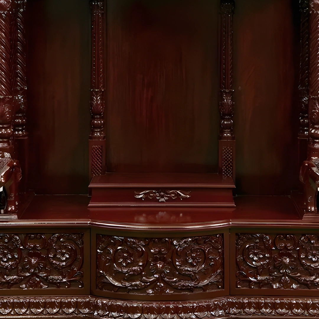  Ranganatha Teak Wood Mandap (Cherry) open pooja space 