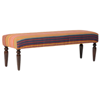 Rangvastra Teak Wood Bench (Brown) side angle