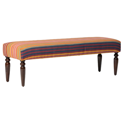 Rangvastra Teak Wood Bench (Brown) side angle