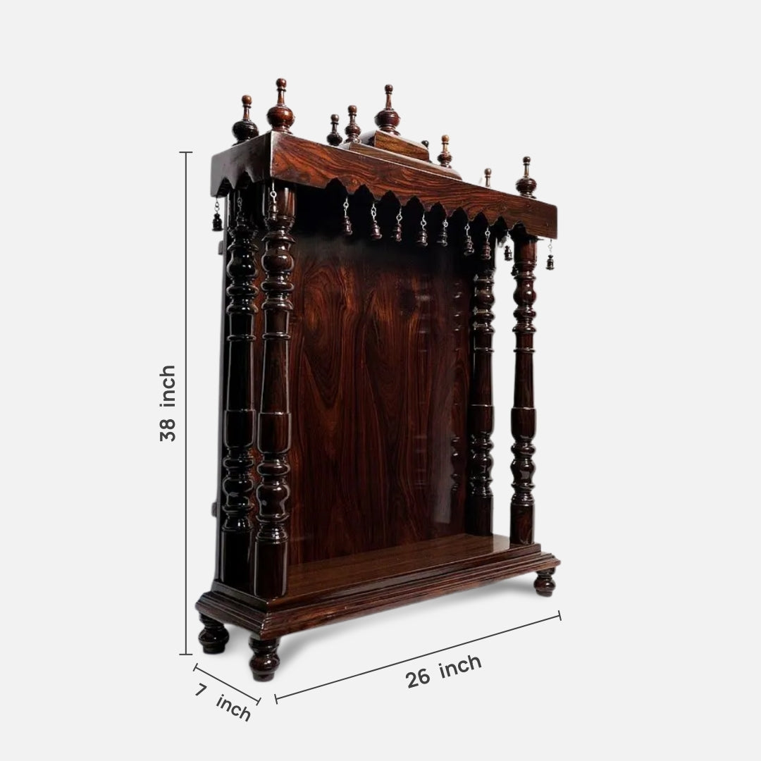  Ratnalekha Teak Wood Mandir (Brown) dimensions 