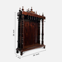  Ratnalekha Teak Wood Mandir (Brown) dimensions 