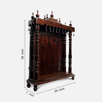  Ratnalekha Teak Wood Mandir (Brown) dimensions 