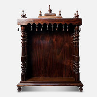 Ratnalekha Teak Wood Mandir (Brown) front view 