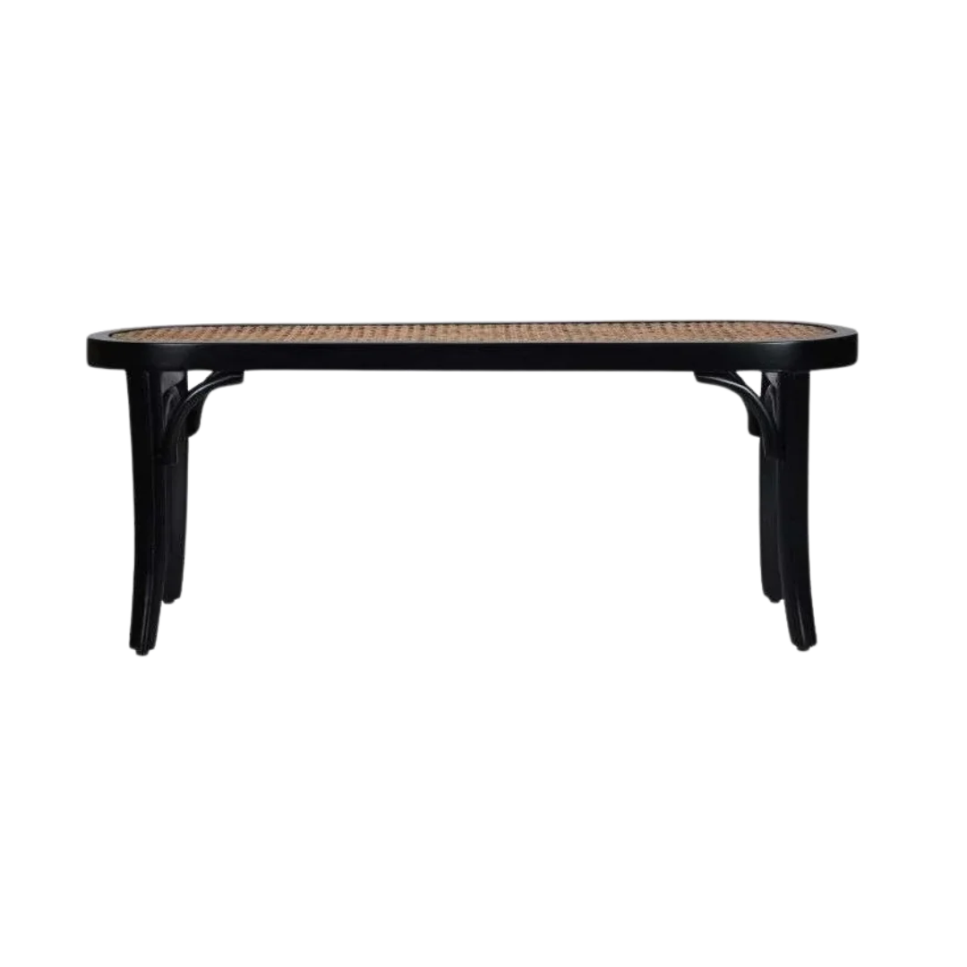 Rattuna Teak Wood Bench Black