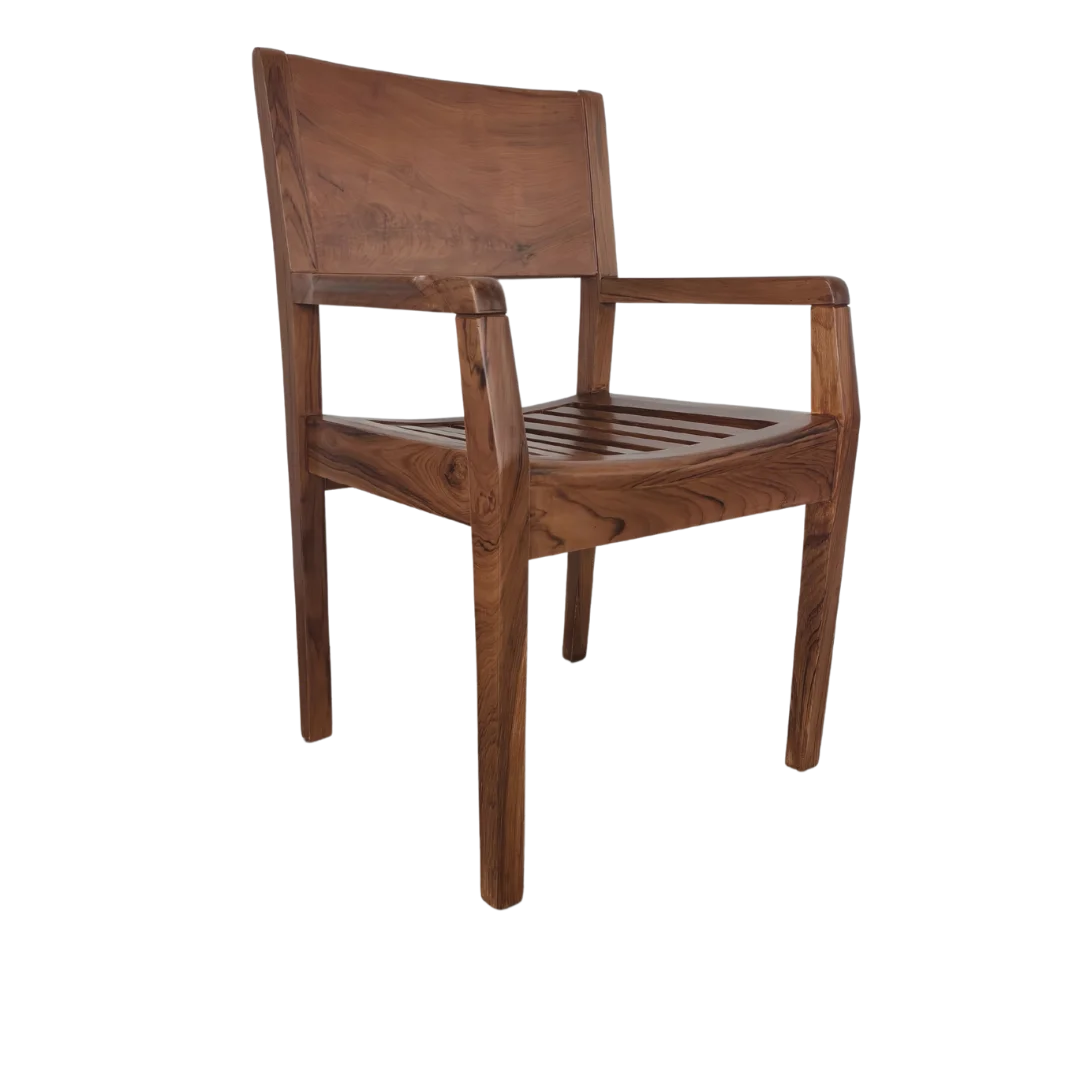 Raviso Teak Wood Bedroom Chair (Brown)