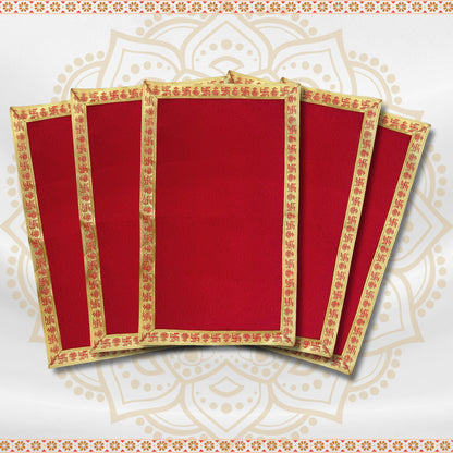 Red Floral Design Pooja Aasan with Swastik Border – 23x13 multi view 