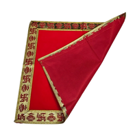 Red Pooja Aasan with Swastik Kalash Border – 12x12.4 Inch back view