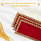 Red Velvet Pooja Aasan with Swastik Border – 09x13.4 Inch main view 