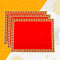 Red Velvet Pooja Aasan with Swastik Kalash Border – 11.5x11 Inch top view 