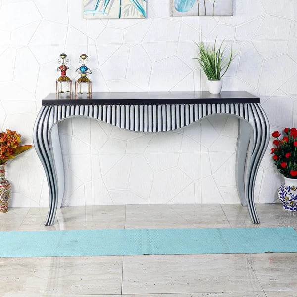 Regat Solid Wood Console Table (Silver Brown) lifestyle view