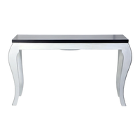 Regat Solid Wood Console Table in Brown Silver color back view