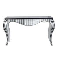Regat Solid Wood Console Table in Brown Silver color front view
