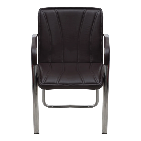 Restry Visitor Chair with Armrest(Brown) Front view