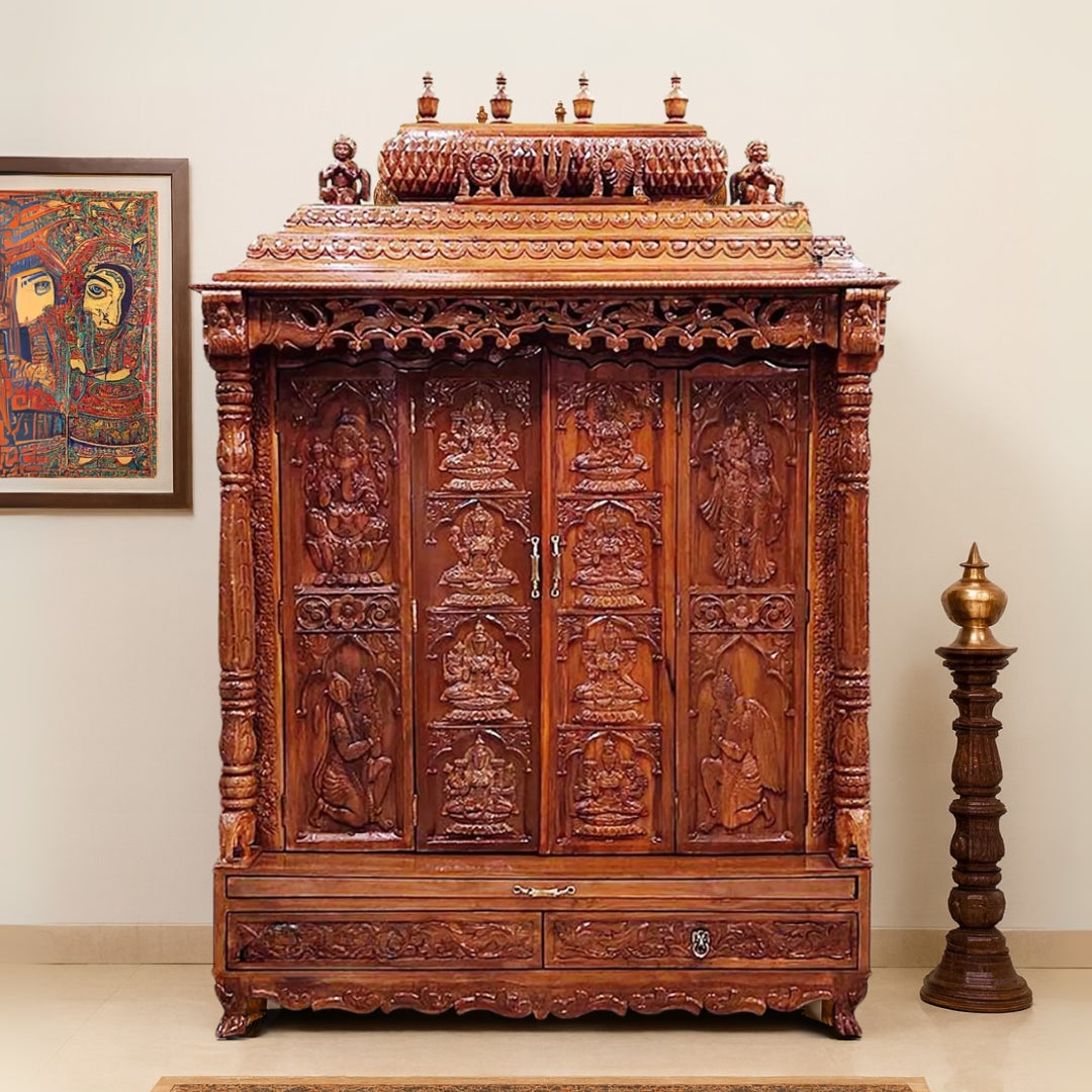 Riddhi Teak Wood Mandir (Teak) lifestyle Image 