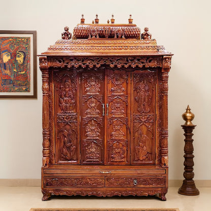Riddhi Teak Wood Mandir (Teak) lifestyle Image 