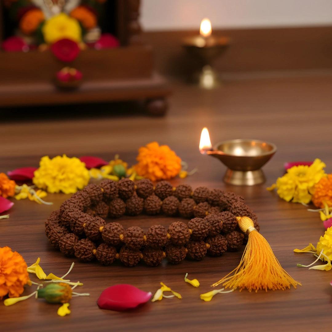 Rudraksha Mala (Medium) lifestyle view 