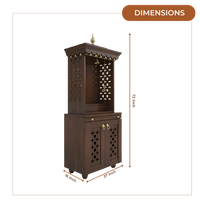 Rudralaya Teak Wood Pooja Mandap (Wenge) Dimensions