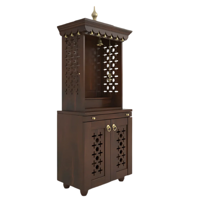 Rudralaya Teak Wood Pooja Mandap (Wenge) Side view