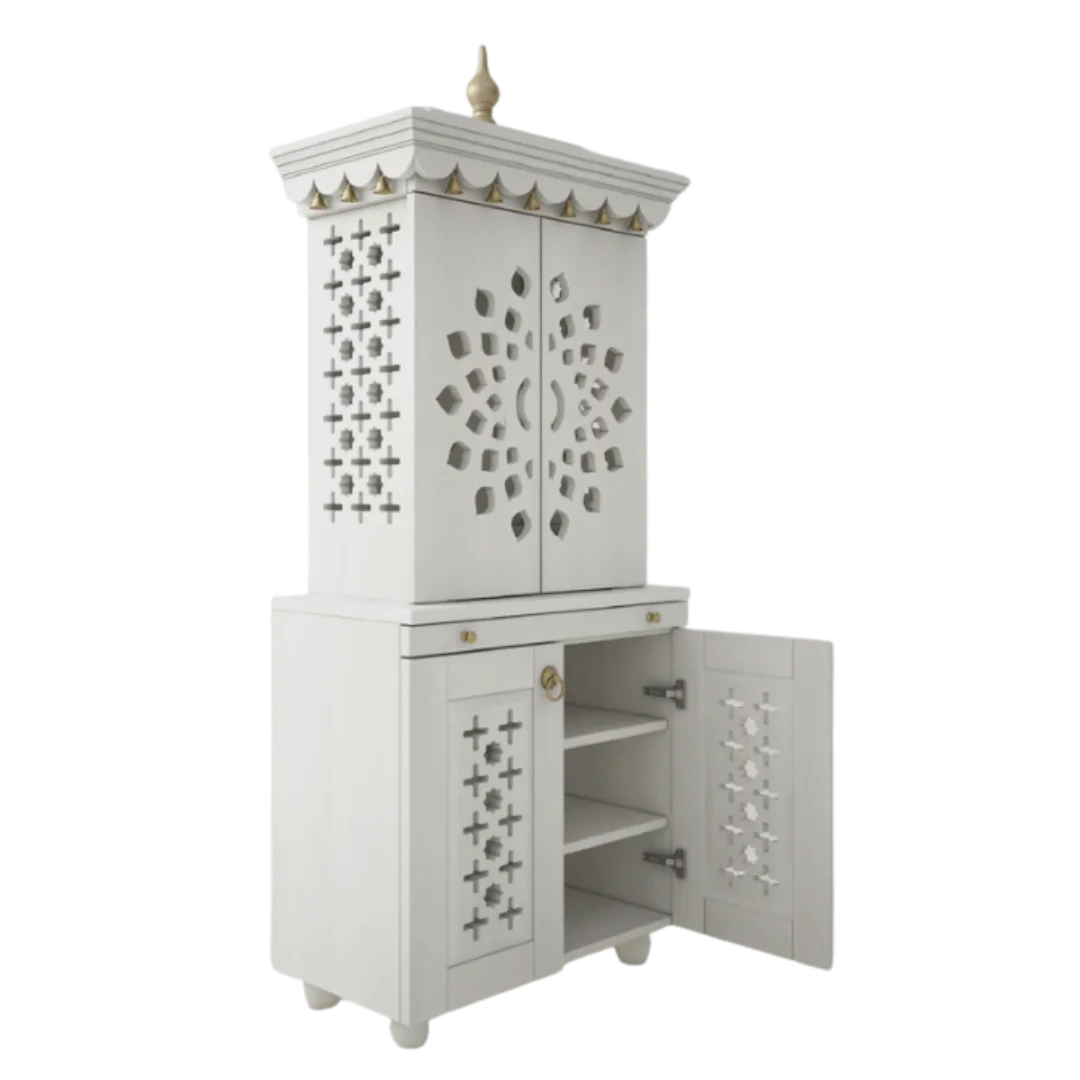 Rudralaya Teak Wood Pooja Mandap (Wenge) side angle