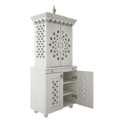 Rudralaya Teak Wood Pooja Mandap (Wenge) side angle