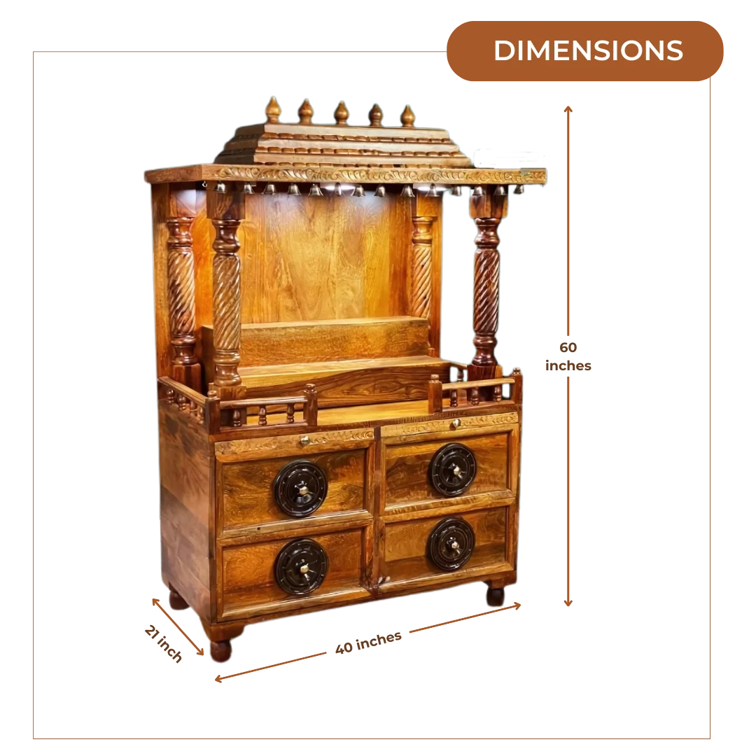 Saanvi Sheesham Wood Mandap (Teak) Dimensions