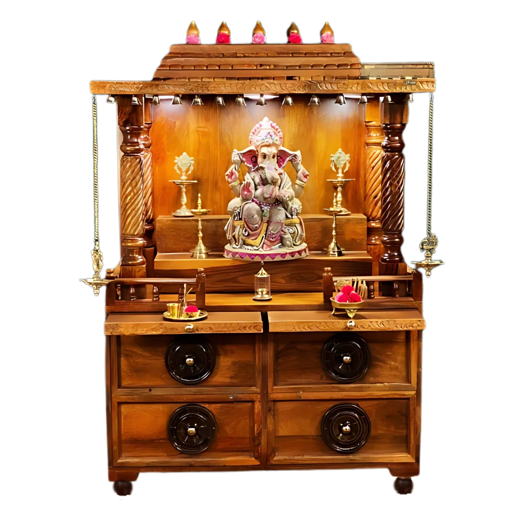 Saanvi Sheesham Wood Mandap (Teak) Front view