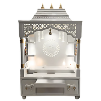 Saarthaka Wooden Pooja Mandap (White Gold)