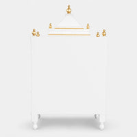 Sacred Space Large Floor Rested Pooja Mandir with Door (White Gold) Back View