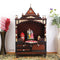 Sacred Space Large Floor Rested Pooja Mandir without Door (Brown Gold) lifestyle view