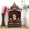 Sacred Space Medium Floor Rested Pooja Mandir without Door (Brown Gold) lifestyle view