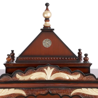 Sacred Home Large Floor Rested Pooja Mandir/Wooden temple for home in Brown Gold color zoom view dome