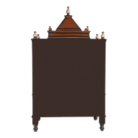 Sacred Space Large Floor Rested Pooja Mandir/Wooden temple for home in Brown Gold color back view