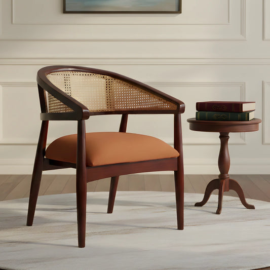 Sahaj Teak Wood Arm Chair (Brown Orange) lifestyle image 