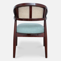  Sahaj Teak Wood Arm Chair (Brown blue) back view  