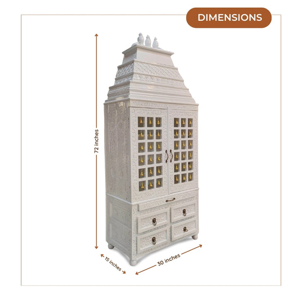 Samarpan Teak Wood Mandap (White) dimensions 