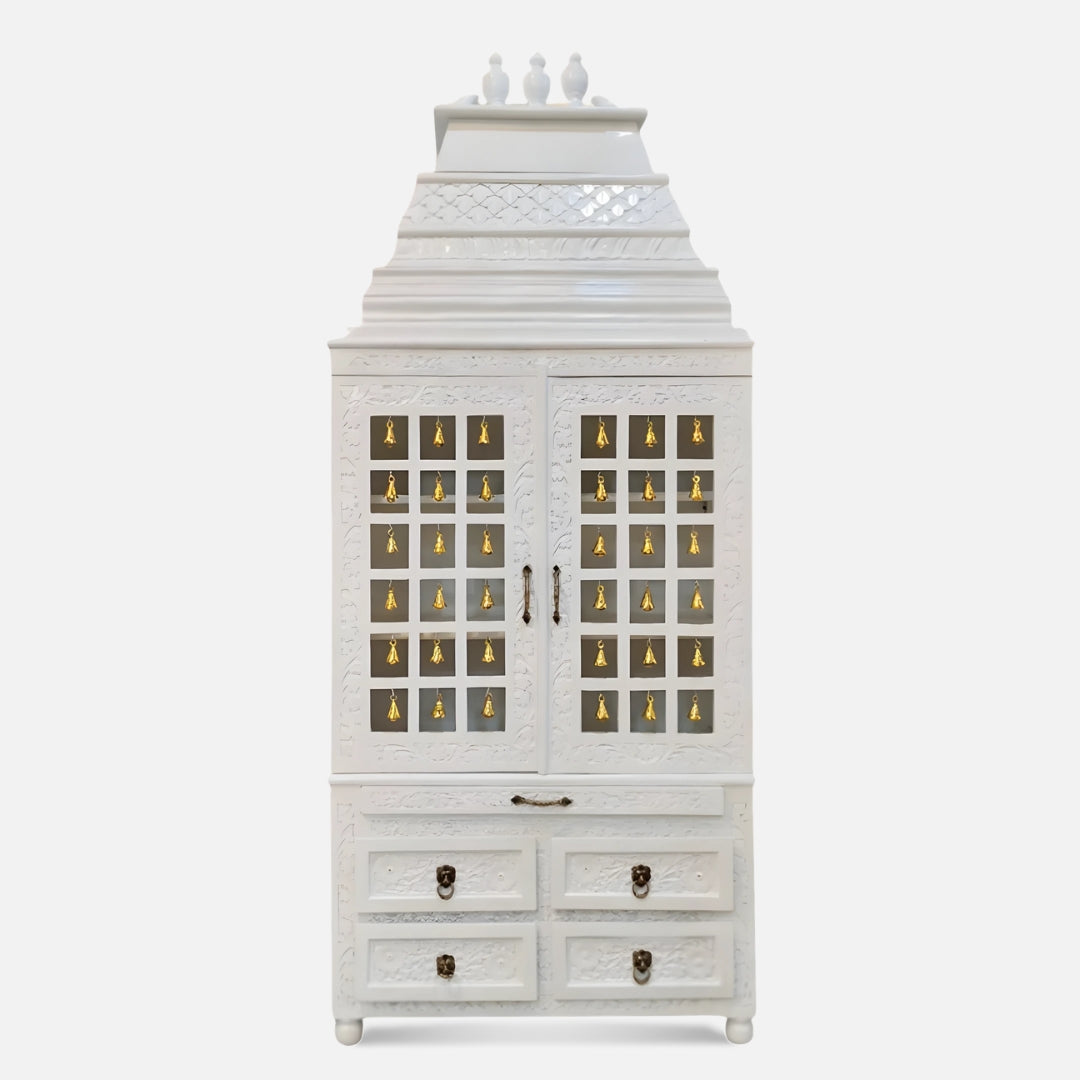 Samarpan Teak Wood Mandap White with Door