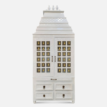 Samarpan Teak Wood Mandap (White) front view 