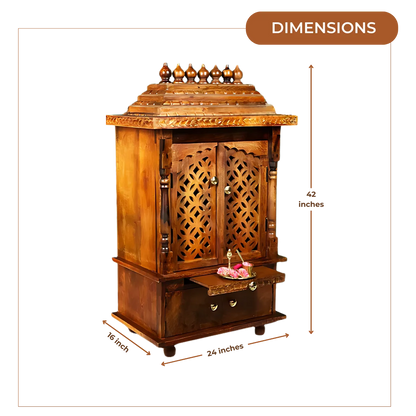 Samriddhi Sheesham Wood Mandir (Teak) Dimensions