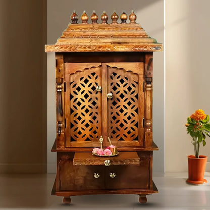 Samriddhi Sheesham Wood Mandir (Teak) Lifestyle image