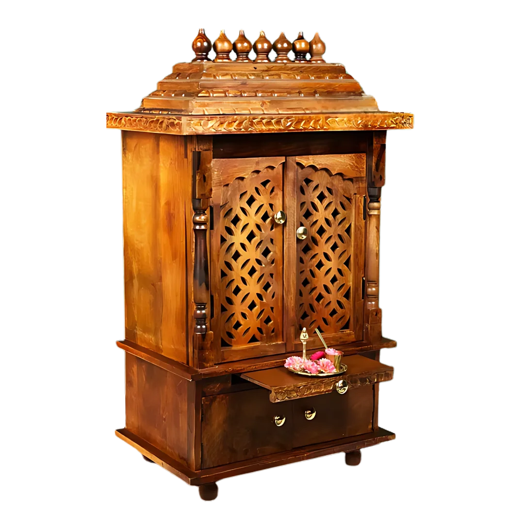 Samriddhi Sheesham Wood Mandir (Teak) Side angle 