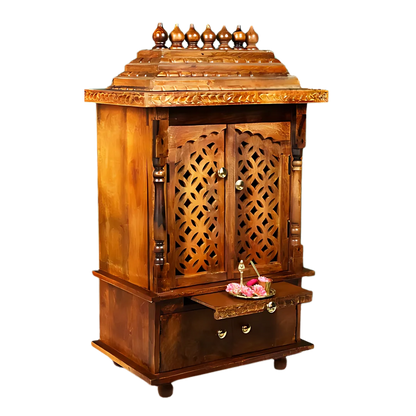 Samriddhi Sheesham Wood Mandir (Teak) Side angle 