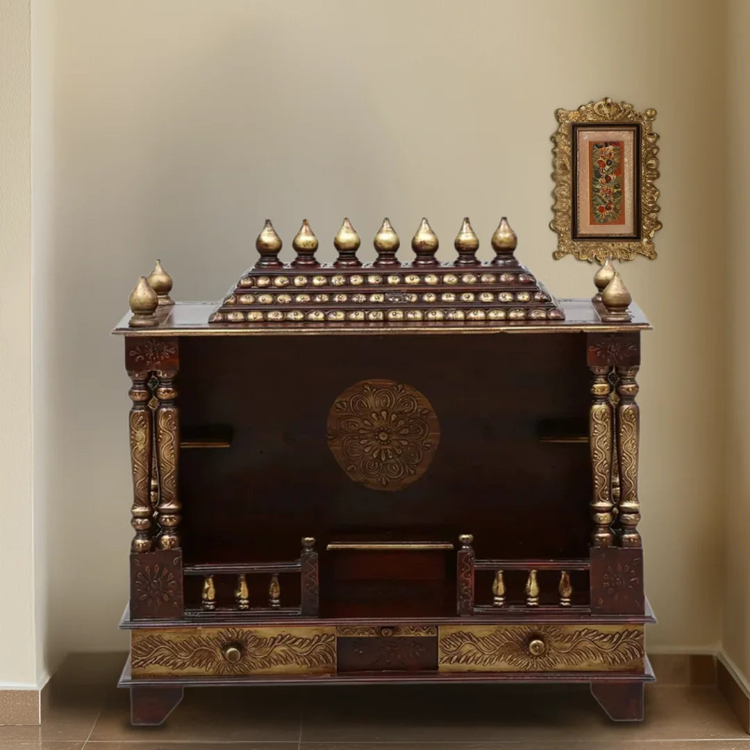 Samrudhi Sheesham Wood Mandir (Brown) Lifestyle image