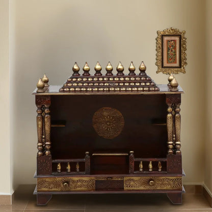 Samrudhi Sheesham Wood Mandir (Brown) Lifestyle image